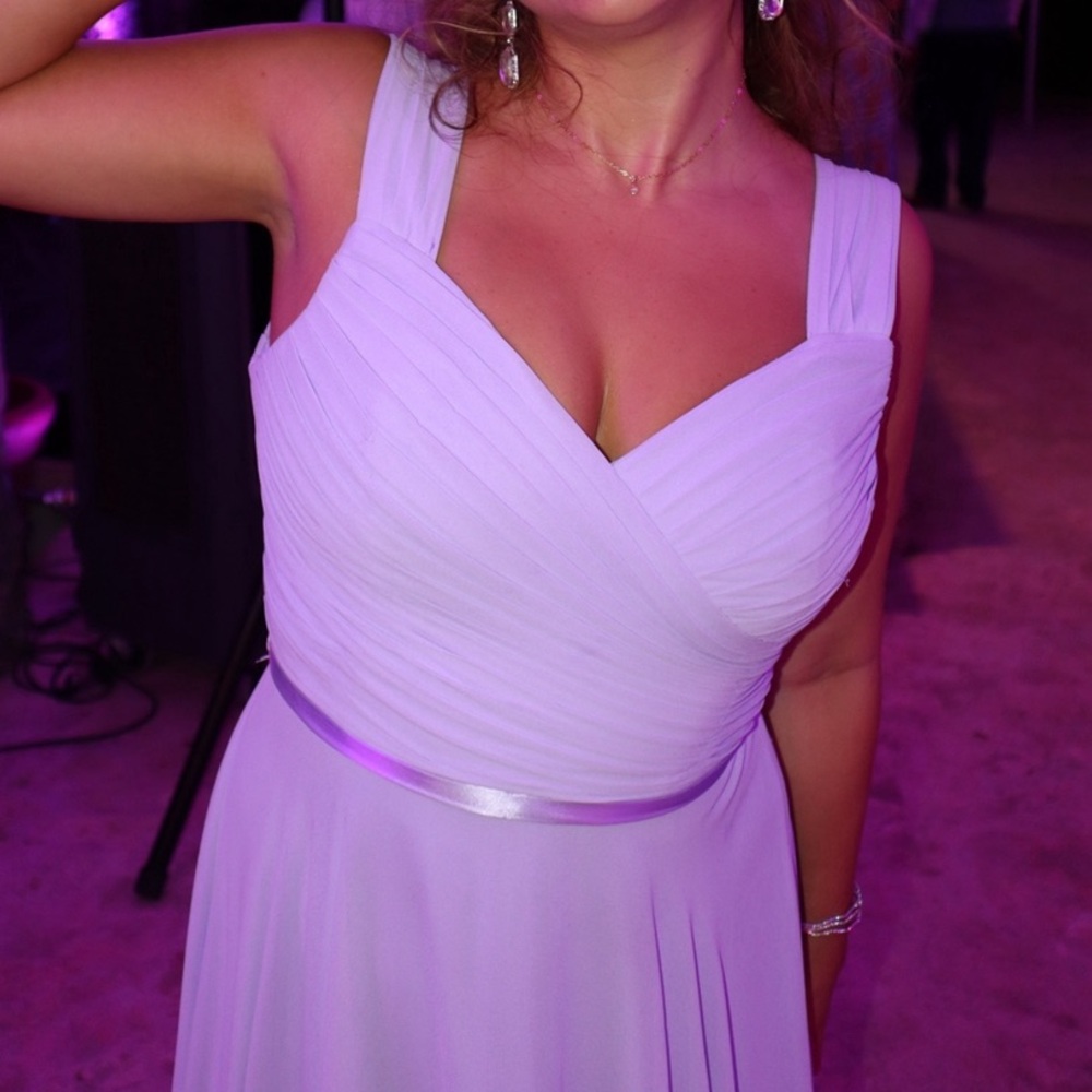 Long Lilac Bridesmaid Wedding dress